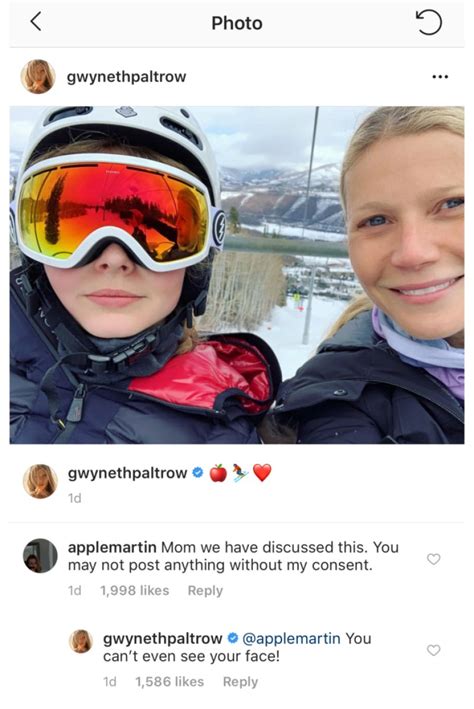 Gwyneth Paltrow’s Daughter Apple Calls Mom Out for Instagram Selfie