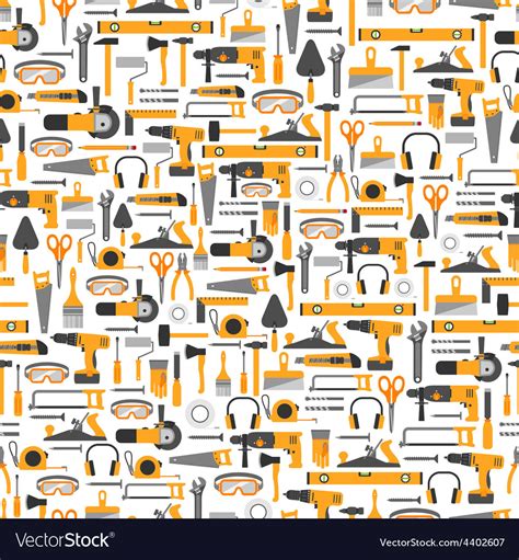 Construction tools seamless pattern Royalty Free Vector