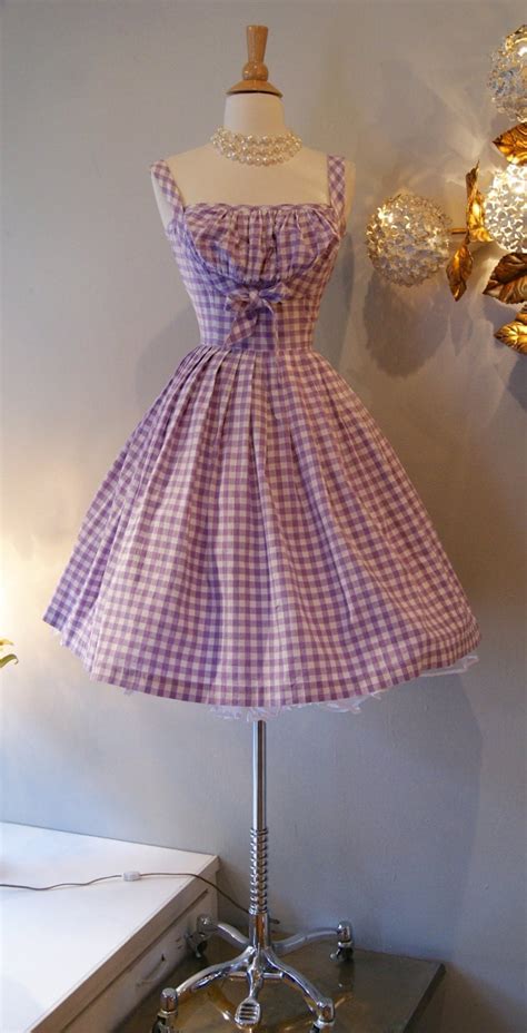 50s Dress // Vintage 1950s So Cute Gingham Dress