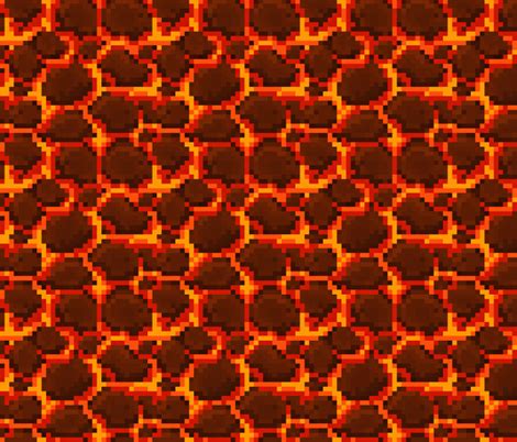 8-bit Lava Block Design Two fabric by wilsongraphics on Spoonflower - custom fabric Minecraft ...