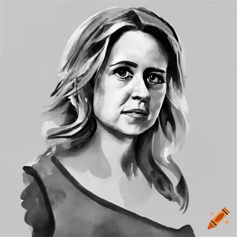 Jenna fischer as pam beesley in a pixar style illustration on Craiyon