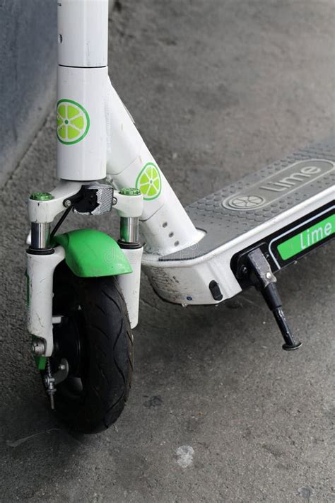 Lime Rental Electric Scooter in a Closeup Photo Editorial Photo - Image of bike, scooter: 178795986