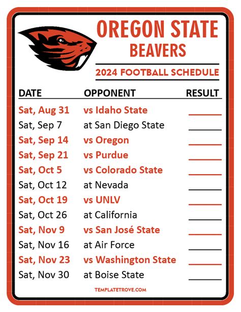 Oregon Beavers Football Schedule 2024 - Marya Jeniffer