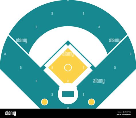 Baseball field aerial view icon. Flat color design. Vector illustration ...