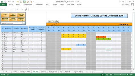 Employee Vacation Planner Template Excel Inspirational Employee Vacation Planner Template E ...