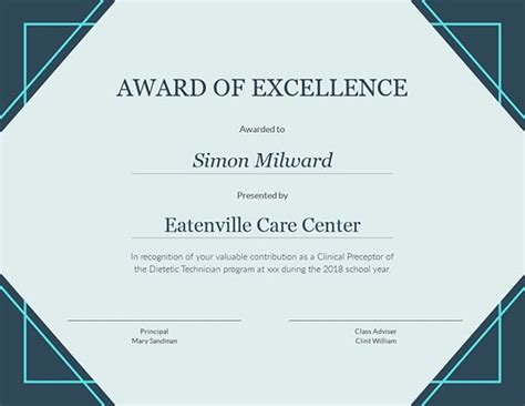 Award of Excellence Certificate Template | Visme