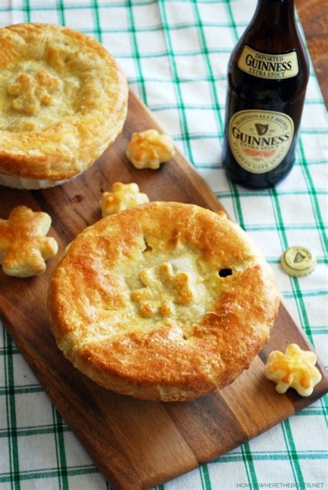 Beef and Guinness Pot Pie with Puff Pastry Shamrocks – Home is Where the Boat Is