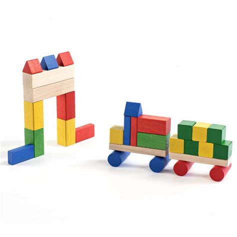 Wooden toy Coloured wooden blocks - 30 pieces - milaniwood