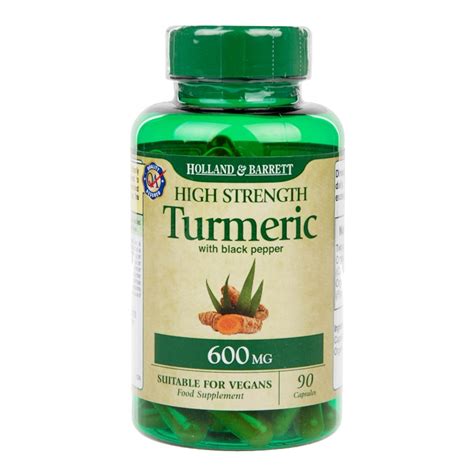 Holland & Barrett Organic High Strength Turmeric with Black Pepper 90 Capsules 600mg | Holland ...