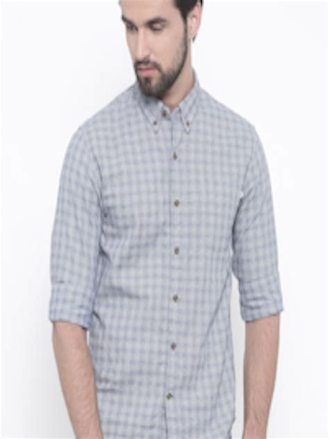 Buy Timberland Men Blue & Off White Slim Fit Checked Casual Shirt - Shirts for Men 2474963 | Myntra