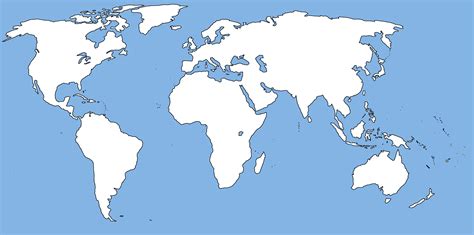 Blank Map Of The World No Borders