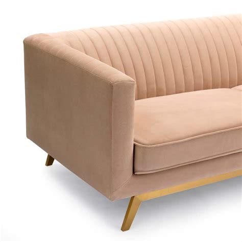 Beige Velvet Sofa AL 987 | Fabric Sofas