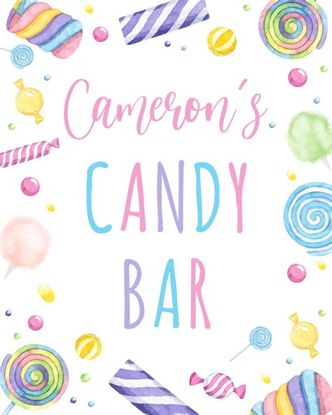 Editable Candy Bar Sign. Candy Shoppe Sign. Candy Birthday | Etsy