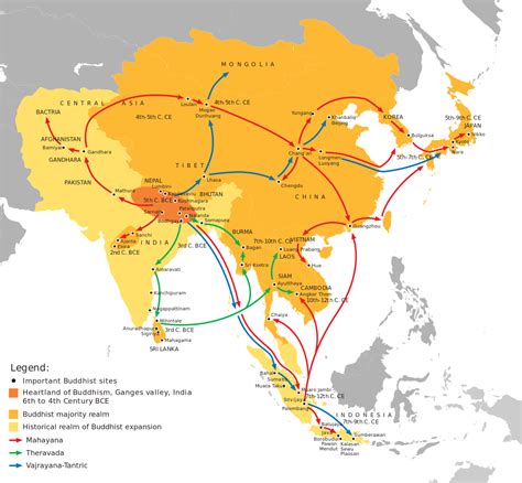 Expansion of Buddhism in Asia - Maps on the Web