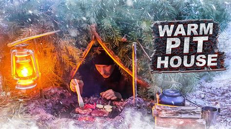 Winter Bushcraft Hike - Natural Shelter in Snowfall - Outdoor Cooking ...