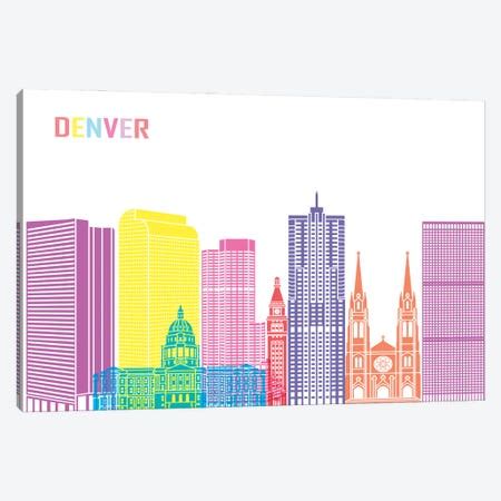 Denver Skyline Canvas Wall Art by WallDecorAddict | iCanvas