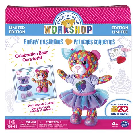 Online Exclusive Build-A-Bear Workshop® Stuffing Station 20th Birthday Celebration Bear Refill ...