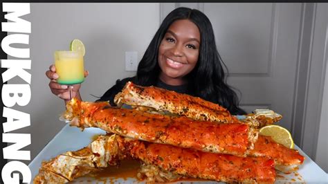 GIANT KING CRAB LEGS SEAFOOD BOIL MUKBANG + no STORY TIME + JUST EATING - YouTube