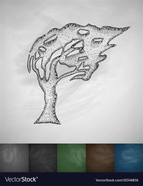 Tree blowing in the wind icon Royalty Free Vector Image