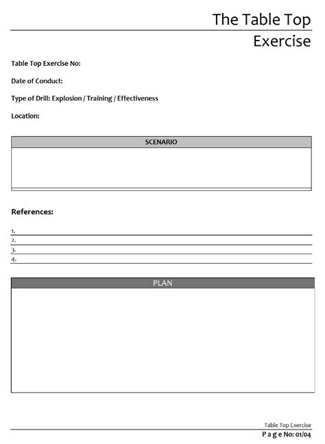 Tabletop Exercise Template