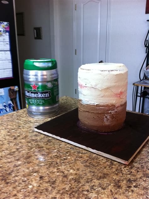 Mini Heineken Keg Cake - CakeCentral.com