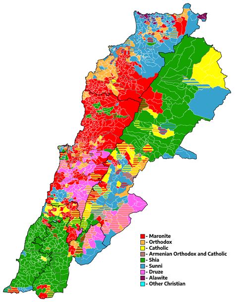 Religious map of Lebanon by municipality : r/lebanon