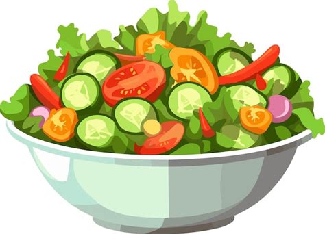 Premium Vector | Vector fresh vegetable salad in gray ceramic bowl ...