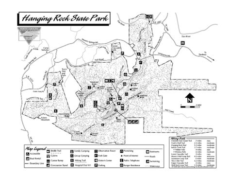 Hanging Rock State Park map - Danbury NC 27016 • mappery