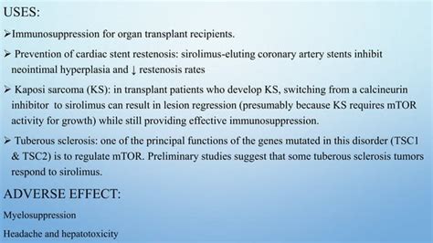 Immunosuppressants drugs and their mechanism of action in organ transplantation and Autoimmune ...