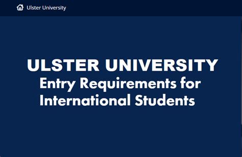 Ulster University Entry Requirements – Bazeinfo.com