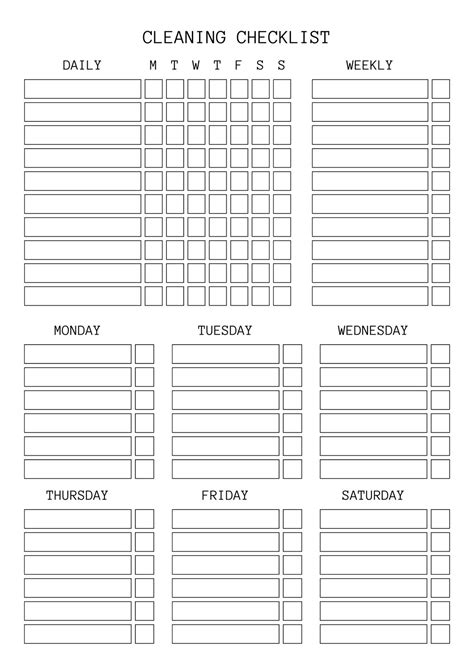 Office Cleaning Checklist Printable