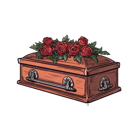 Premium Vector | Hand drawn casket cartoon vector illustration clipart white background