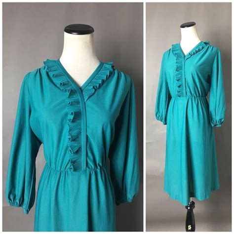 Vintage 70s Dress / 1970s Dress / Shirtwaist Dress / Ruffle | Etsy | Vintage dress 70s ...