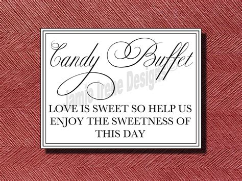 Wedding Signage Candy Bar/Buffet Sign/Poster DIY | Etsy | Candy bar sign, Candy bar wedding ...