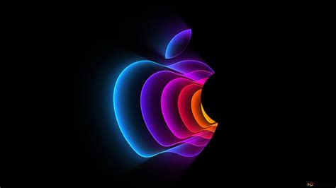 3D colorful Apple logo 4K wallpaper download