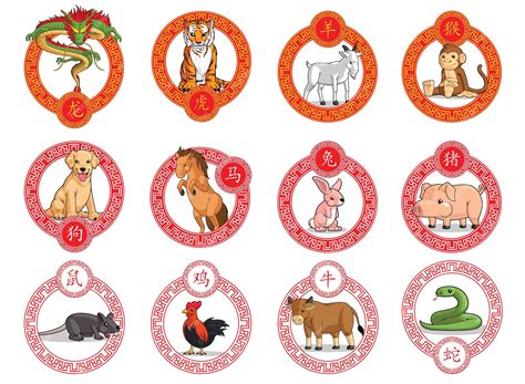 Premium Vector | 12 chinese zodiac animals ornamental frame lunar new ...