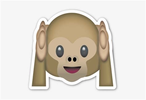 Hear No Evil Monkey - Emoji Monkey Covering Ears Png Transparent PNG ...