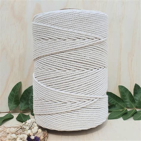 Natural Cotton Macrame Cord - 4mm 4ply twisted 1kg – Natural Mystic ...