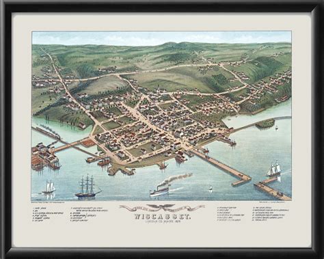 Wiscasset ME 1878 Restored Map | Vintage City Maps