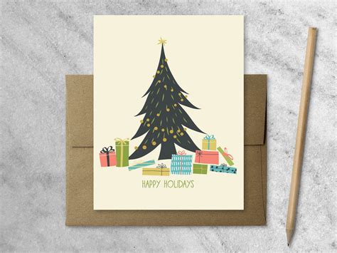 Boxed Christmas Cards With Kraft Envelopes Set of 8 Holiday - Etsy