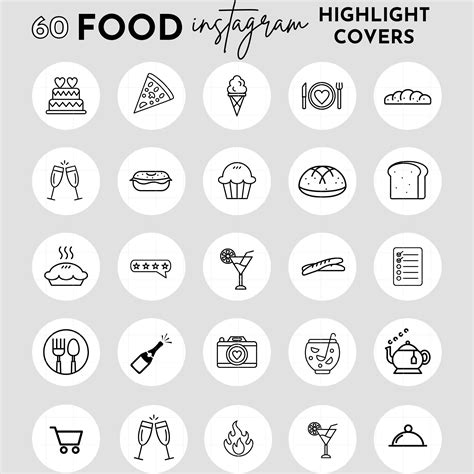 60 White Food Instagram Highlight Cover Icons - Sammy Anne Creative