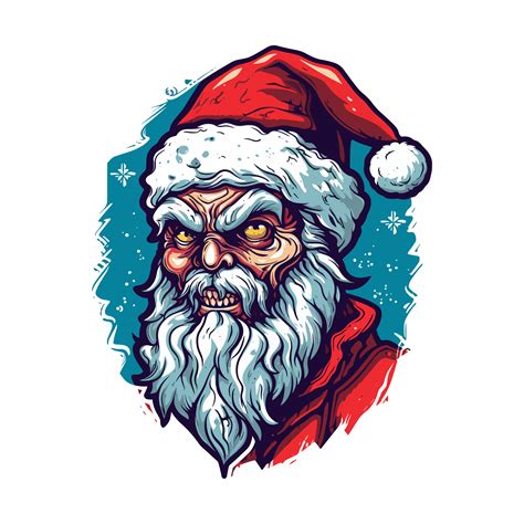 santa zombie hand drawn logo design illustration 25917895 Vector Art at ...