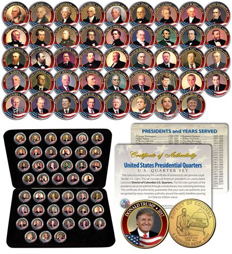 ALL 46 United States PRESIDENTS Full Coin Set 24K Gold Plated DC ...