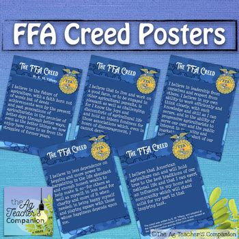 FFA Creed Posters by The Ag Teachers Companion | TPT