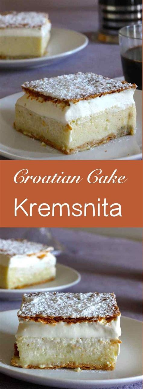 Croatia: Kremšnita | Croatian recipes, Food processor recipes, Desserts