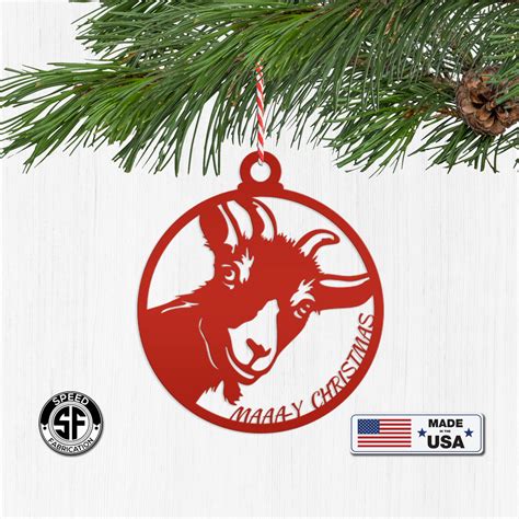 Metal Goat Christmas Ornament, Holiday Decor– Speed Fabrication