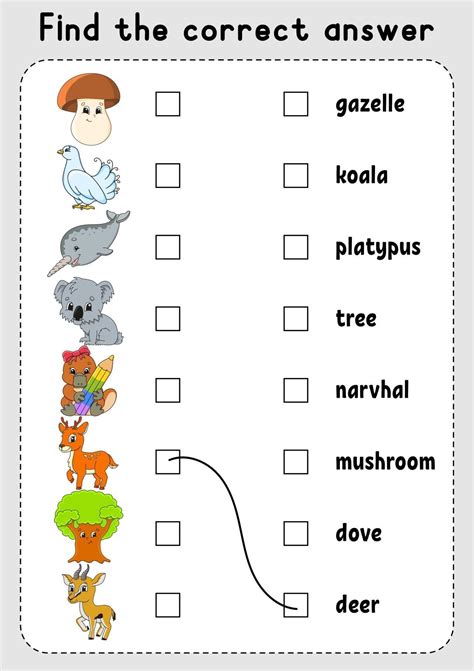 Matching game for kids. Learn English words. Education developing worksheet. Color activity page ...