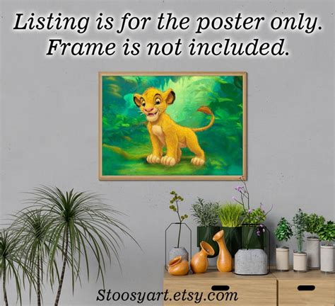 Simba lion king nursery poster disney wall art kids print | Etsy