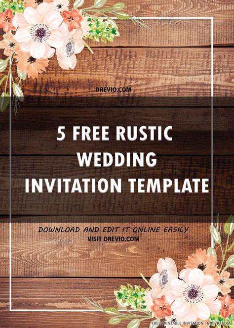 (FREE PRINTABLE) – Rustic Wedding Invitation Templates | Download Hundreds FREE PRINTABLE ...