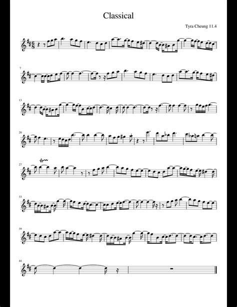 Classical sheet music for Flute download free in PDF or MIDI